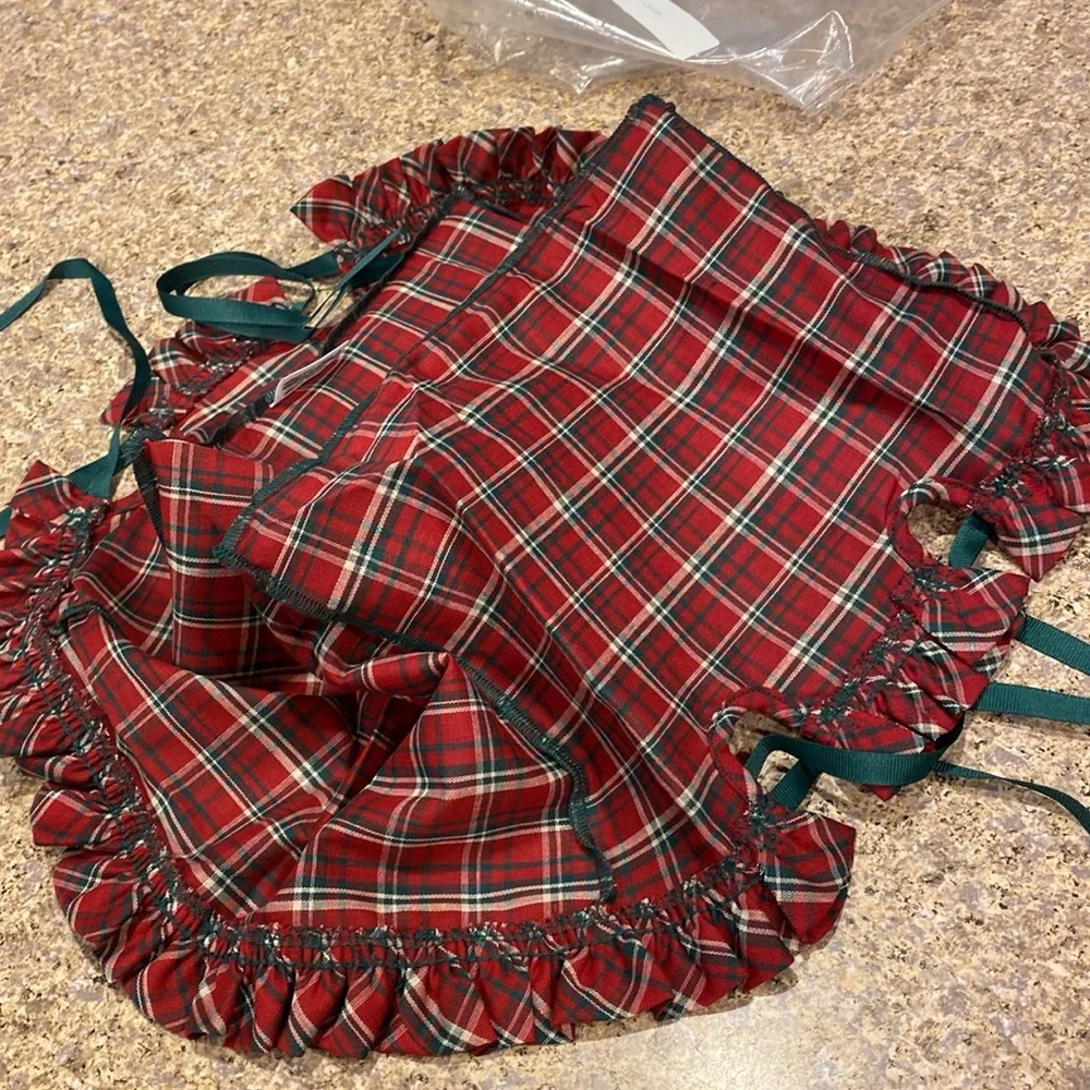 Longaberger Cake Plaid Tidings Fabric Basket Liner 20125 Ribbon (Liner Only)
